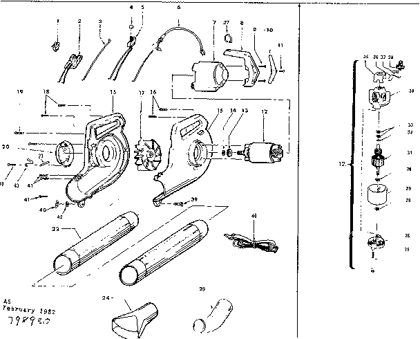Replacement Parts Diagram and Parts List for 257798930  Craftsman Snow Blower