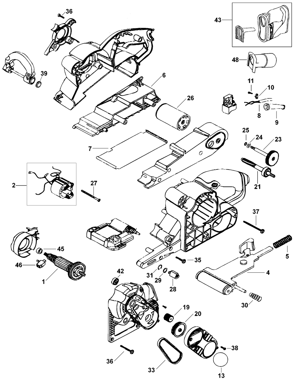 Diagram Diagram and Parts List for CMEW213 Type 1 Craftsman Belt or Drum Sander