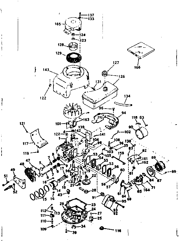 Basic Engine Diagram and Parts List for 143216062  Craftsman Engine