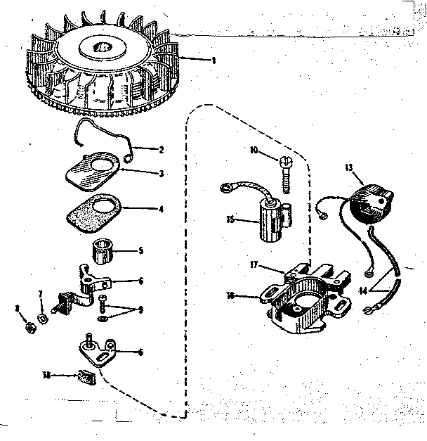 Magneto (phelon F-3220-g) Diagram and Parts List for 14356200  Craftsman Engine