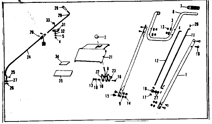 Handle Assembly Diagram and Parts List for 53682554  Craftsman Snow Blower