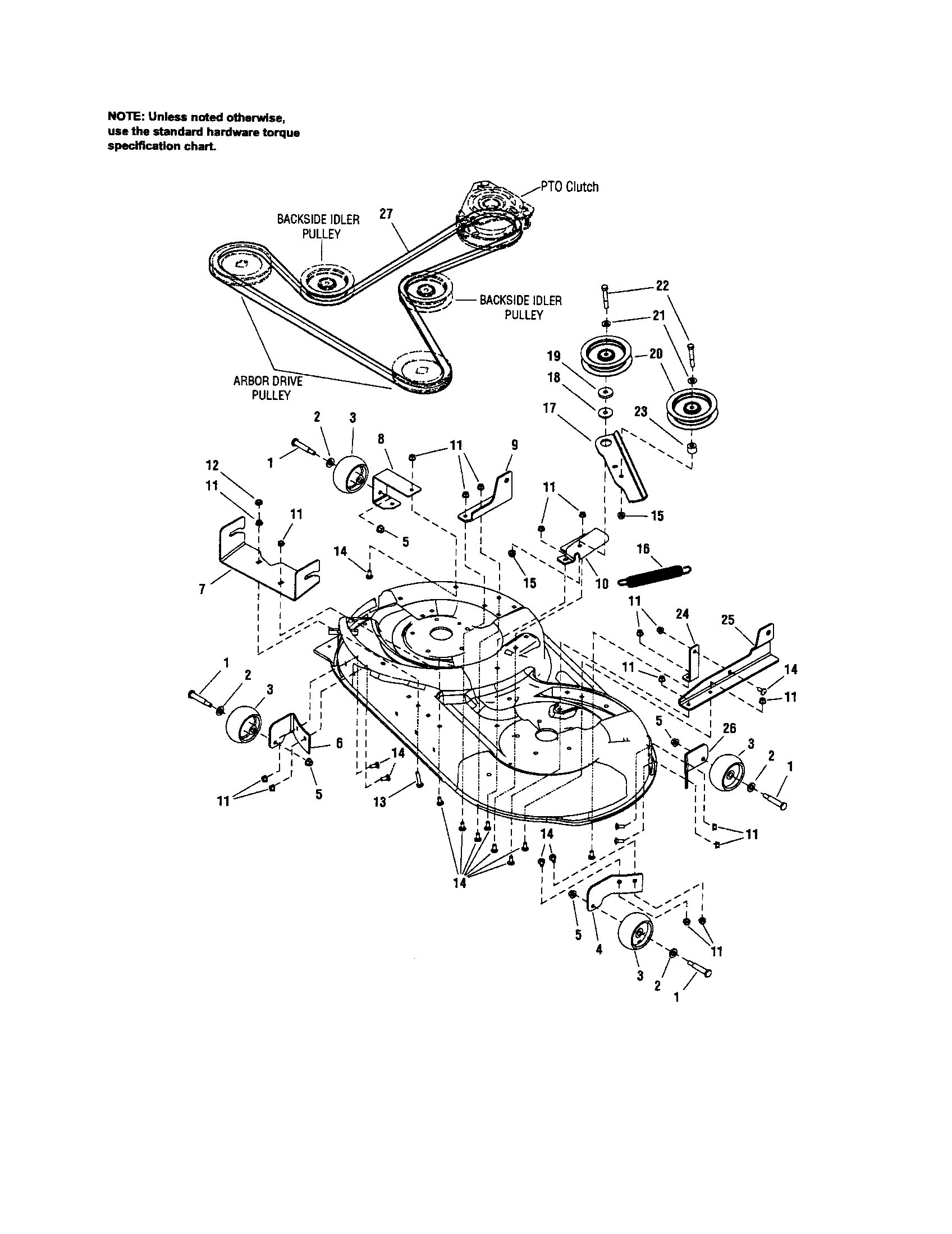 42" Deck-clutch/support Diagram and Parts List for 107289860  Craftsman Engine