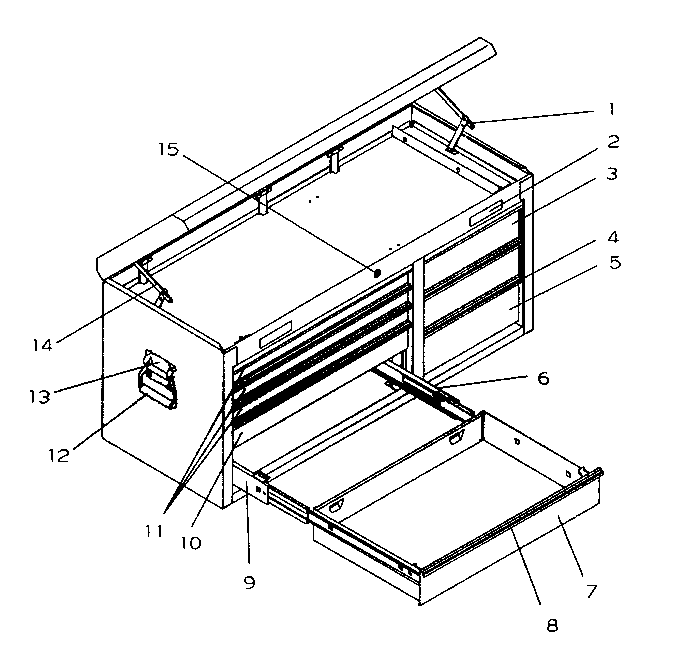 Tool Chest Diagram and Parts List for 706595660  Craftsman Tool Stand & Cart