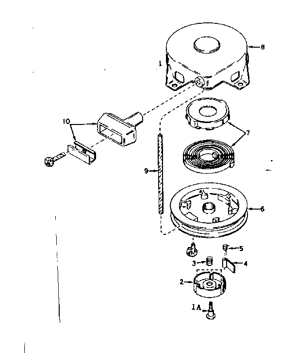 Rewind Starter No. 590449 Diagram and Parts List for 143577032  Craftsman Engine