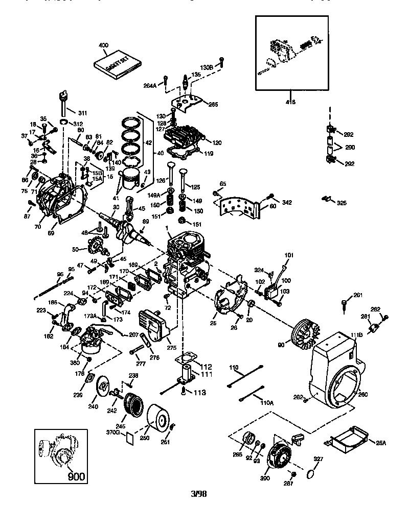 Engine 143.981005 Diagram and Parts List for 143981005  Craftsman Engine