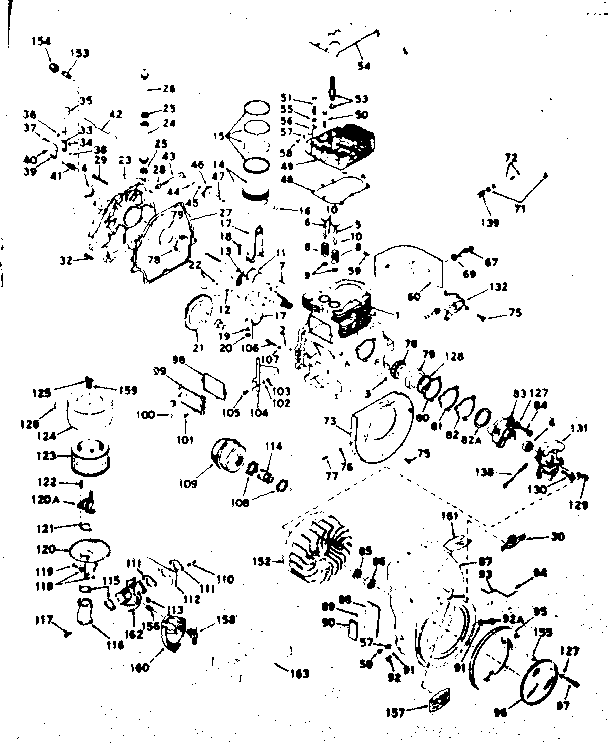 Basic Engine Diagram and Parts List for 143582062  Craftsman Engine