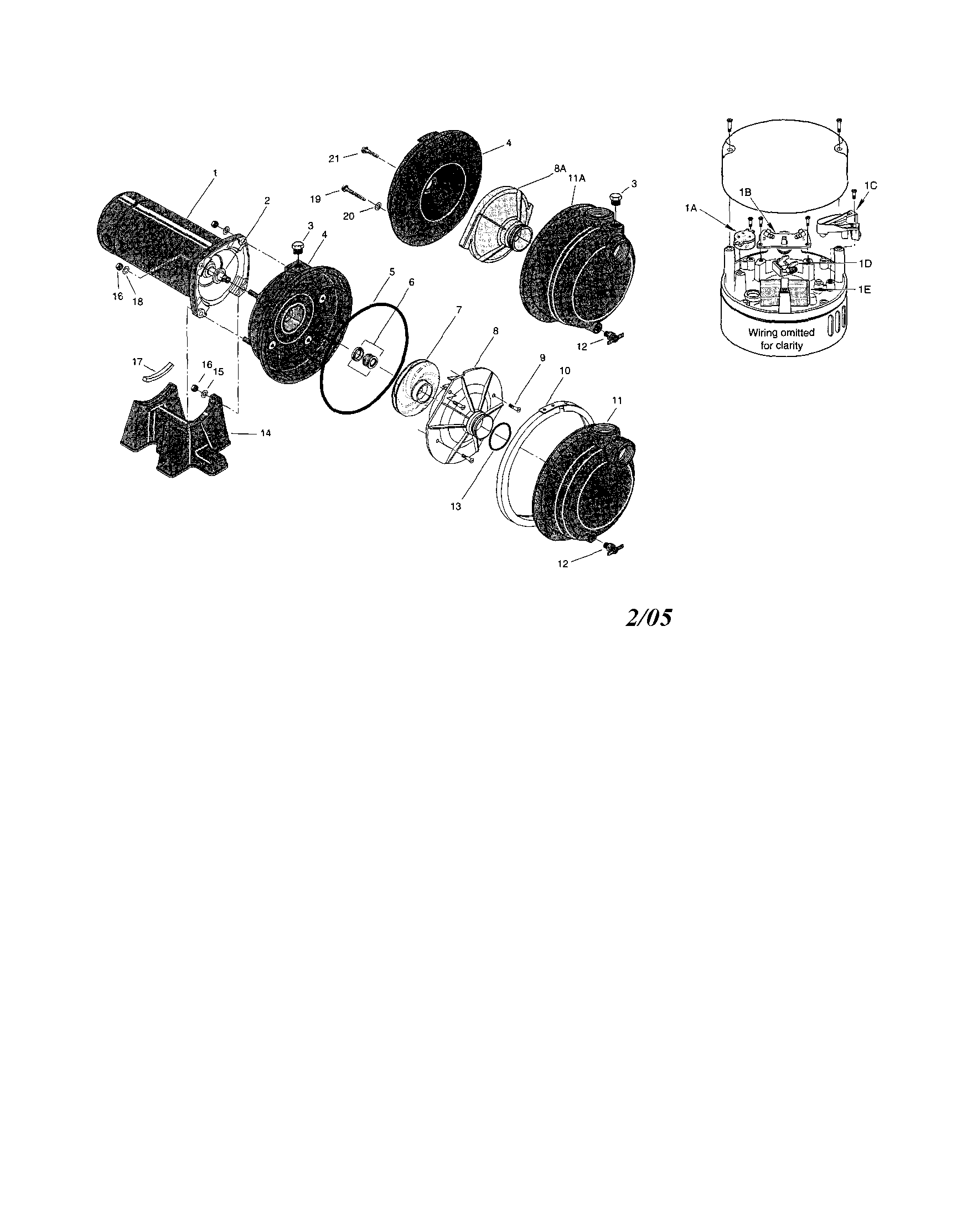 Pump Assembly Diagram and Parts List for 3902622  Craftsman Water Pump