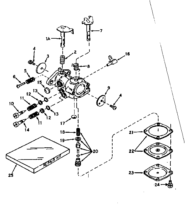 Carburetor No. 631018 Diagram and Parts List for 143161202  Craftsman Engine