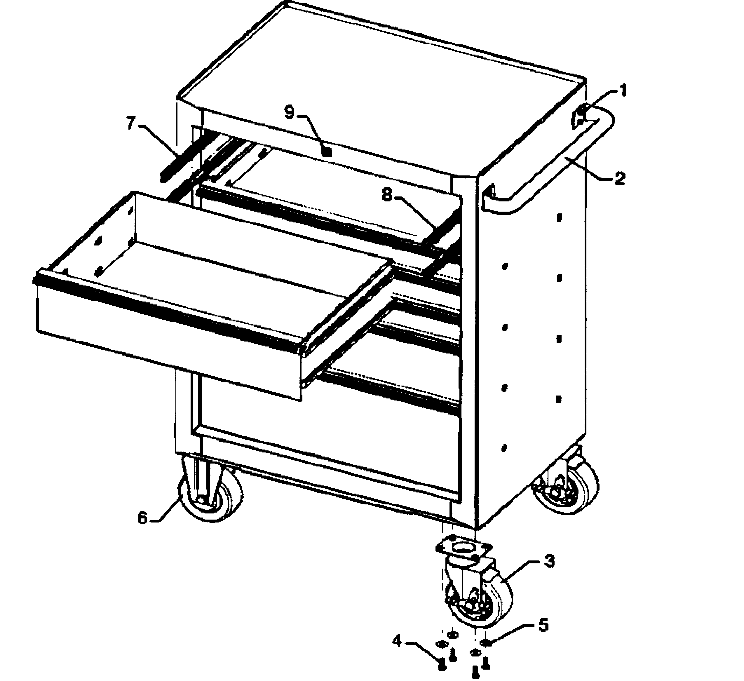 Tool Cabinet Diagram and Parts List for 12029688  Craftsman Tool Stand & Cart