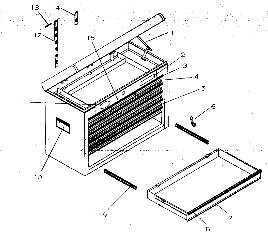 Chest Diagram and Parts List for 706619261  Craftsman Tool Stand & Cart