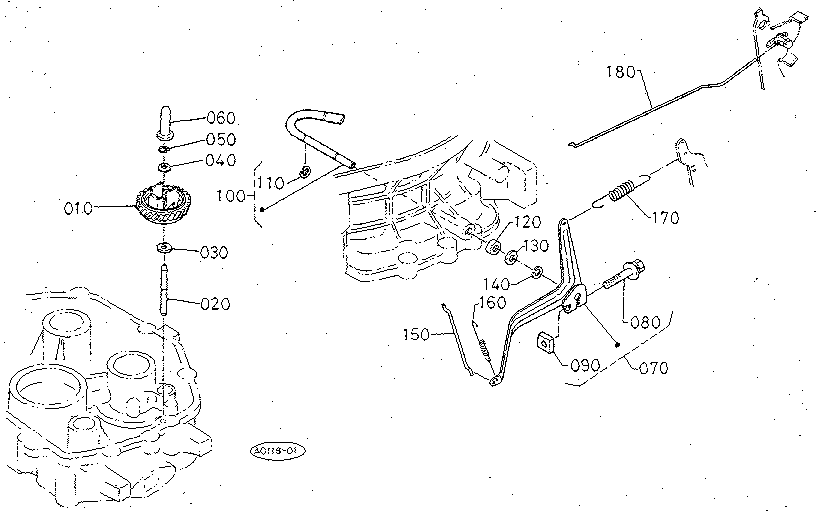 Governor Diagram and Parts List for 3904  Craftsman Lawn Mower