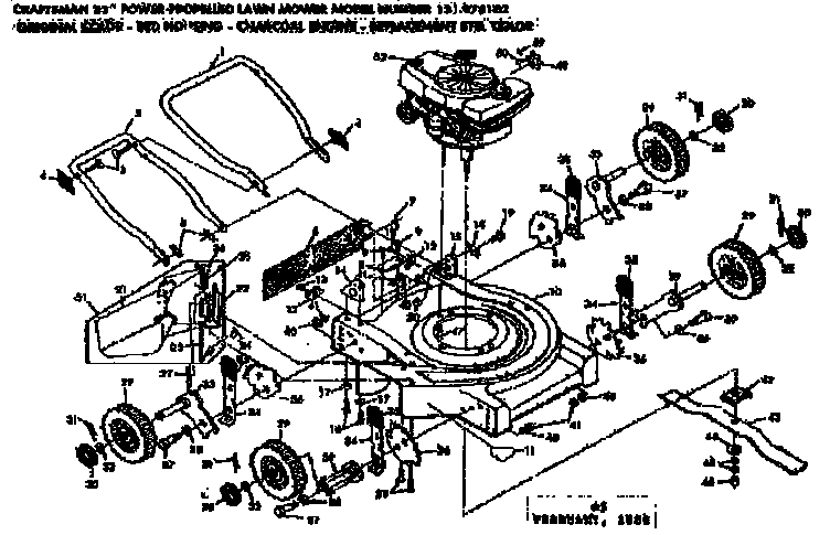 Mower Deck Diagram and Parts List for 131978102  Craftsman Lawn Mower