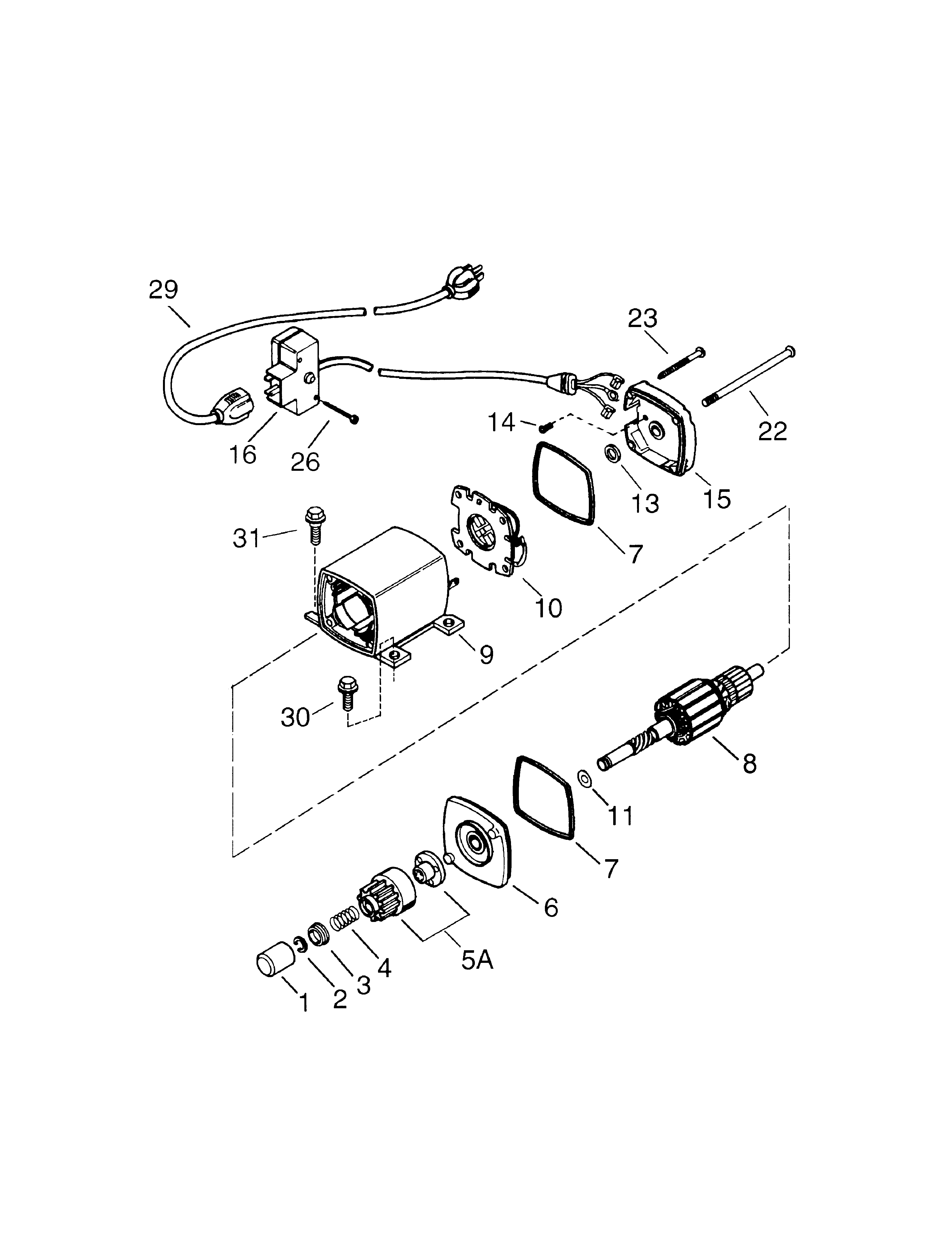 Electric Starter Diagram and Parts List for 143039003  Craftsman Engine