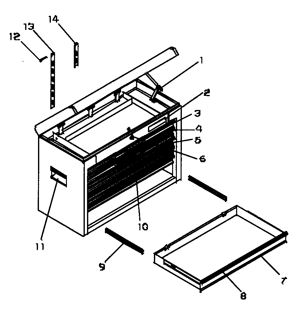 Tool Box Diagram and Parts List for 706658011  Craftsman Tool Stand & Cart