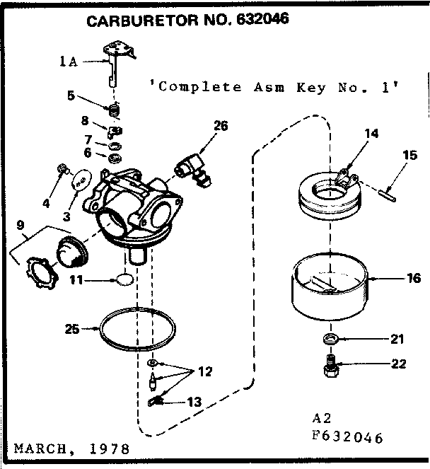Replacement Parts Diagram and Parts List for 143334022  Craftsman Engine