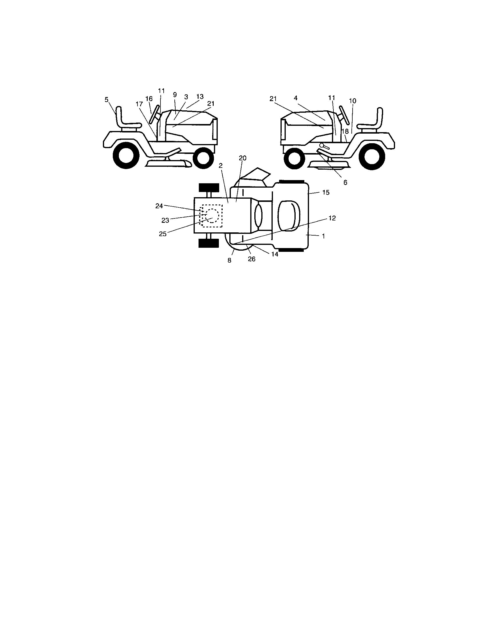 Decals Diagram and Parts List for 917273663  Craftsman Lawn Tractor