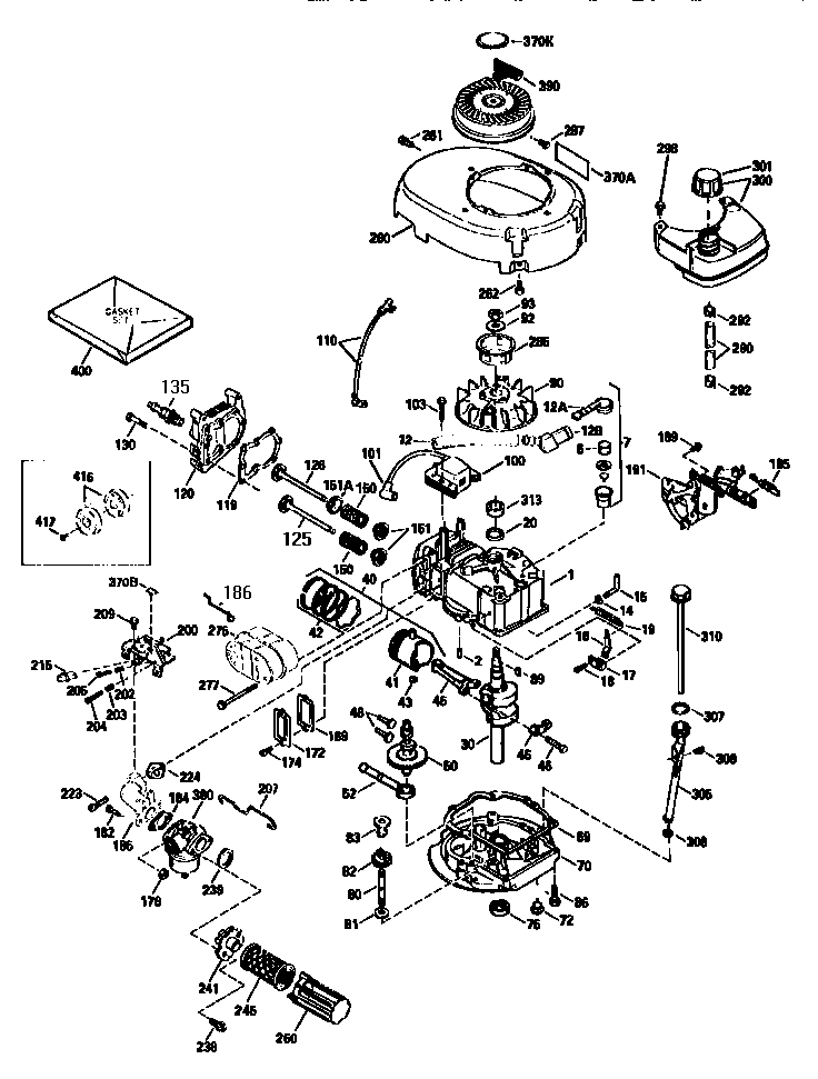 Engine 143.965016 (71/143) Diagram and Parts List for 143965016  Craftsman Engine