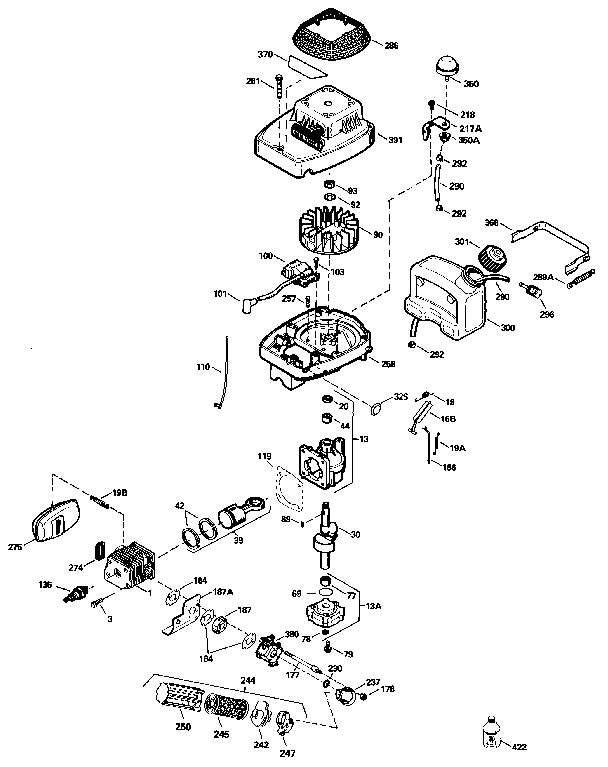 Replacement Parts Diagram and Parts List for 200731031  Craftsman Engine