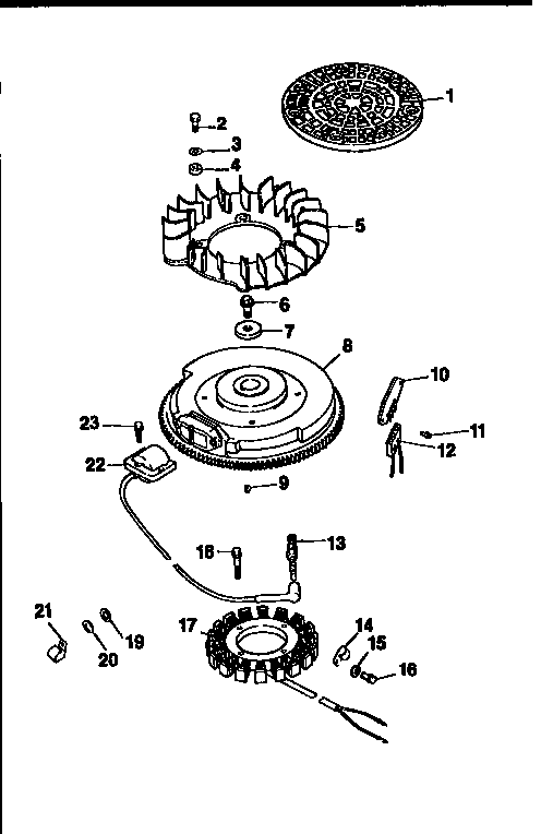 Ignition/electrical Diagram and Parts List for 501CV20S-65527  Craftsman Engine