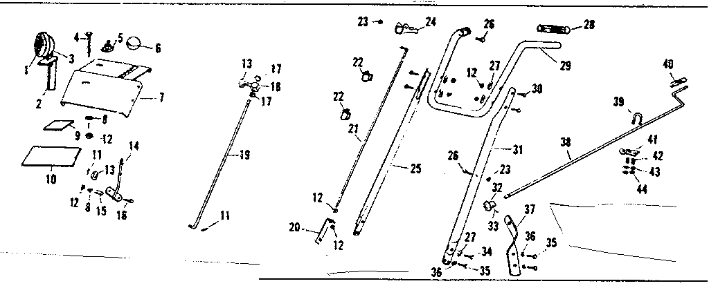 Handle Assembly Diagram and Parts List for 53682565  Craftsman Snow Blower