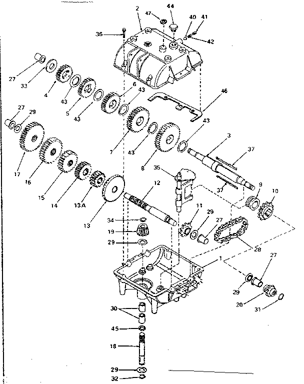 Replacement Parts Diagram and Parts List for 143700-016  Craftsman Lawn Tractor