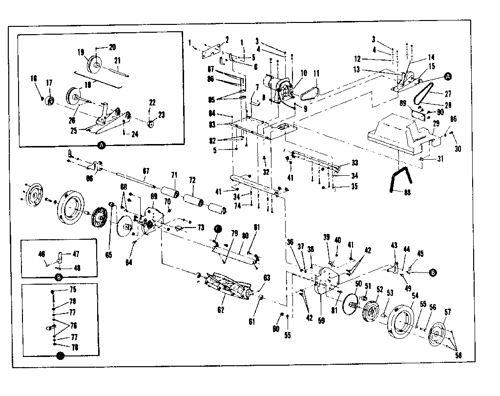 Reel Assembly Diagram and Parts List for 53691300  Craftsman Lawn Mower