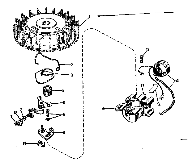 Model 143.122262 Uses Magneto No. 610666 Diagram and Parts List for 143122261  Craftsman Engine