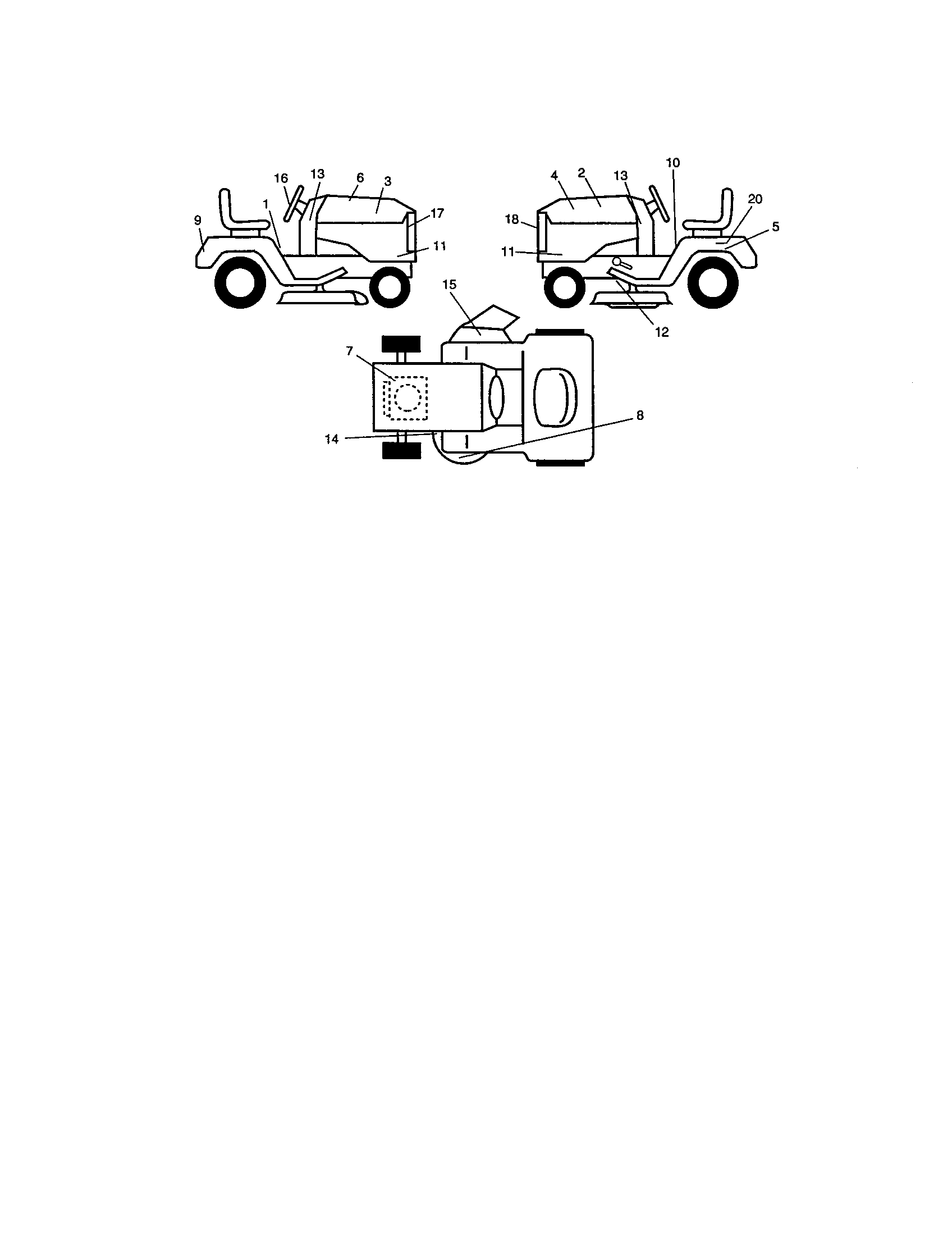 Decals Diagram and Parts List for 917273142  Craftsman Lawn Tractor