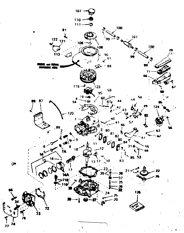 Basic Engine Diagram and Parts List for 143316262  Craftsman Engine