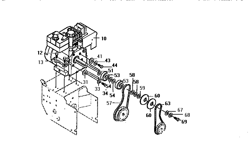 Engine Assembly Diagram and Parts List for 536886390  Craftsman Snow Blower