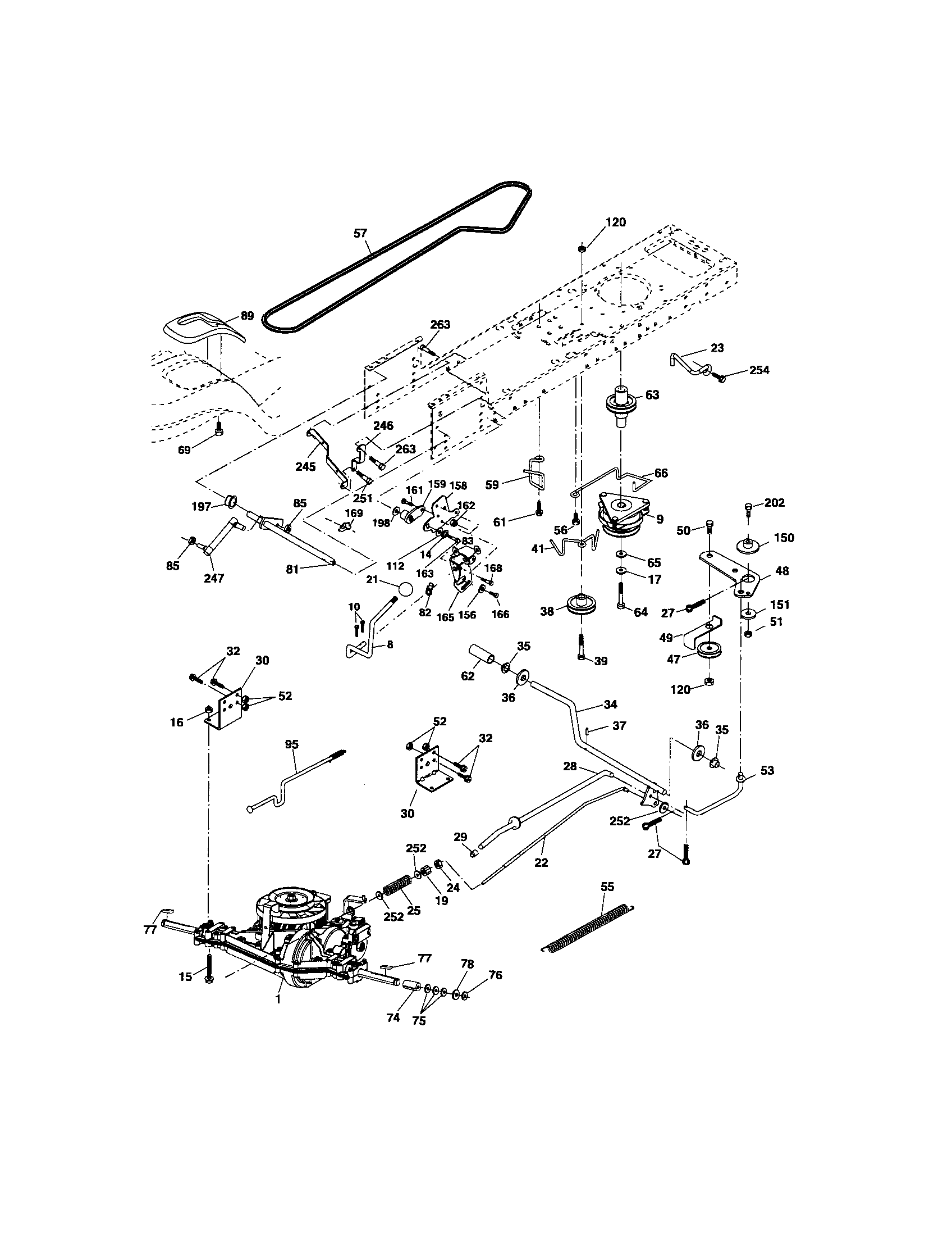 Ground Drive Diagram and Parts List for 917275702  Craftsman Lawn Tractor