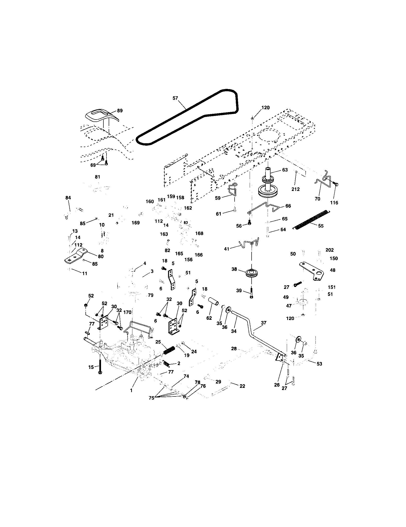 Ground Drive Diagram and Parts List for 917273394  Craftsman Lawn Tractor
