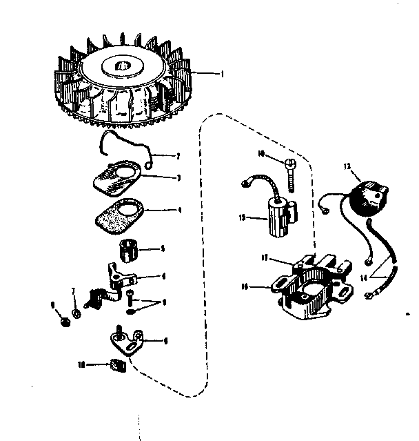 Magneto (phelon F-3220-m3) Diagram and Parts List for 143501190  Craftsman Engine