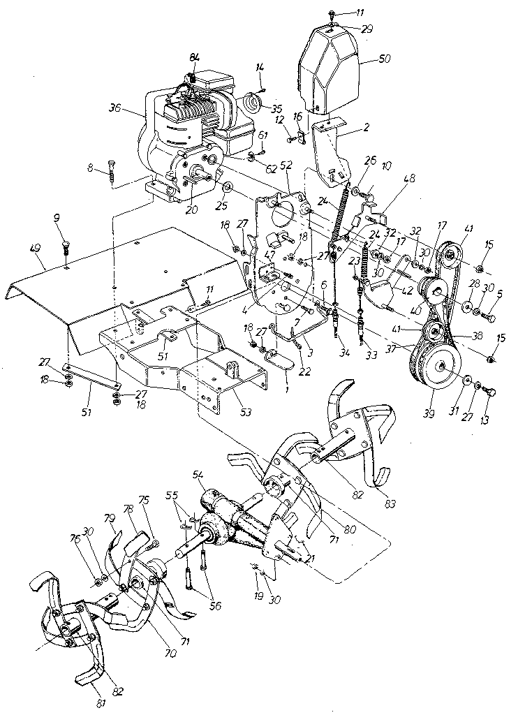 Engine Diagram and Parts List for 247298712  Craftsman Tiller