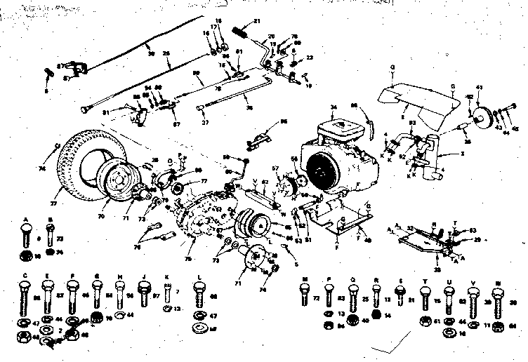Clutch - Brake Diagram and Parts List for 917253741  Craftsman Lawn Tractor