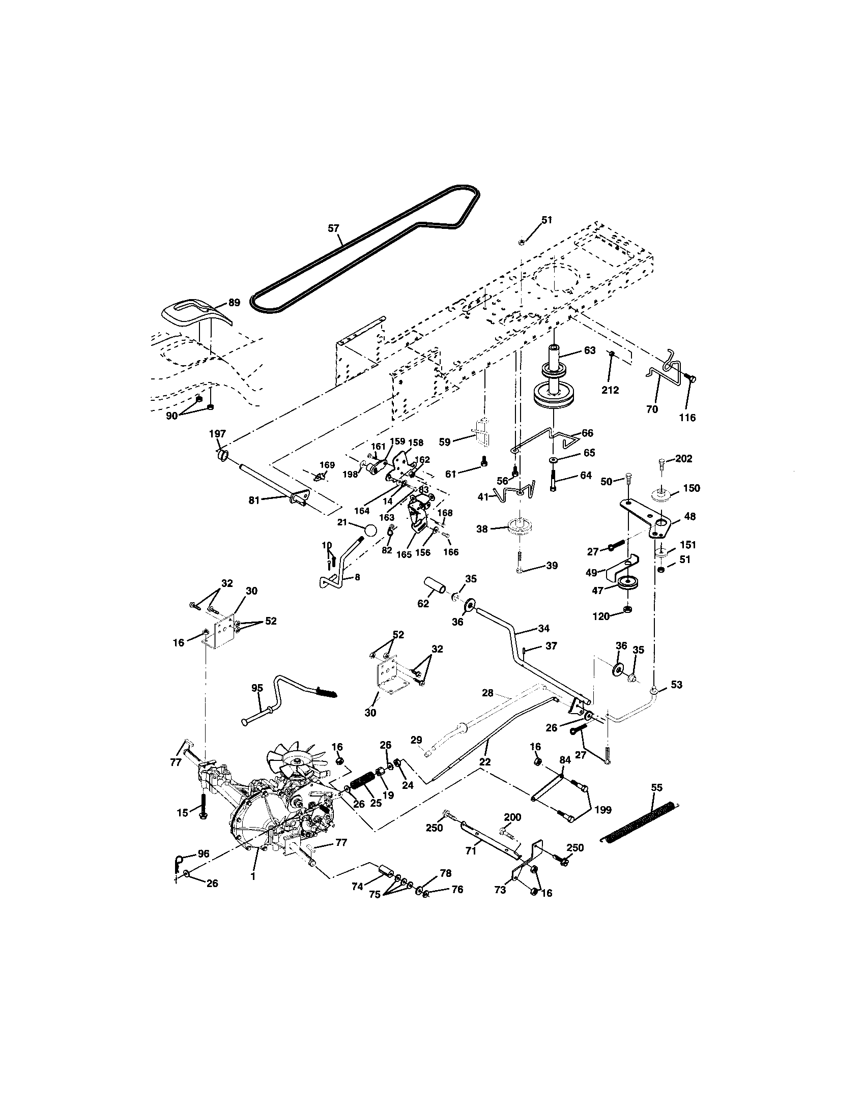 Ground Drive Diagram and Parts List for 917272941  Craftsman Lawn Tractor