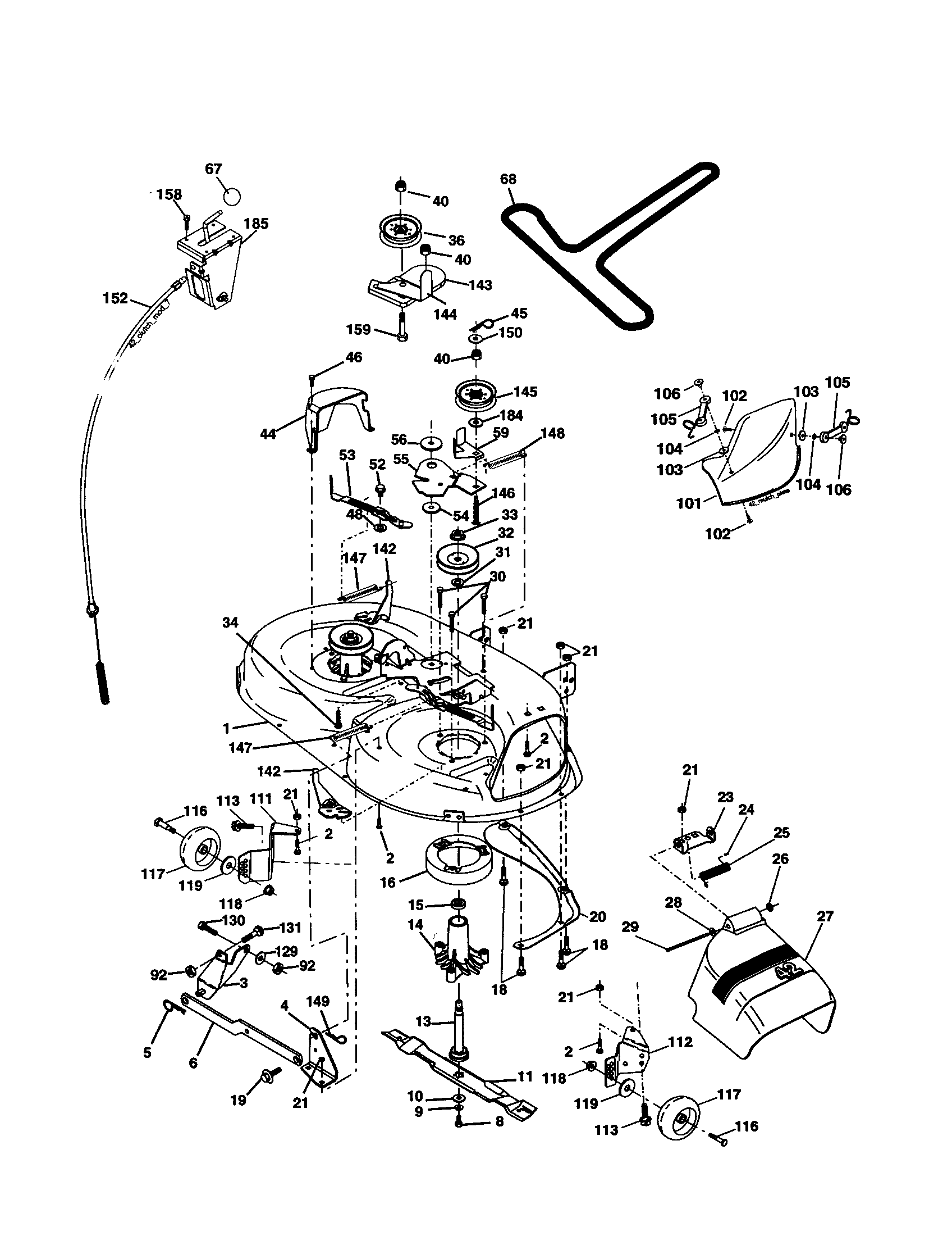 Mower Diagram and Parts List for 917277440  Craftsman Lawn Tractor