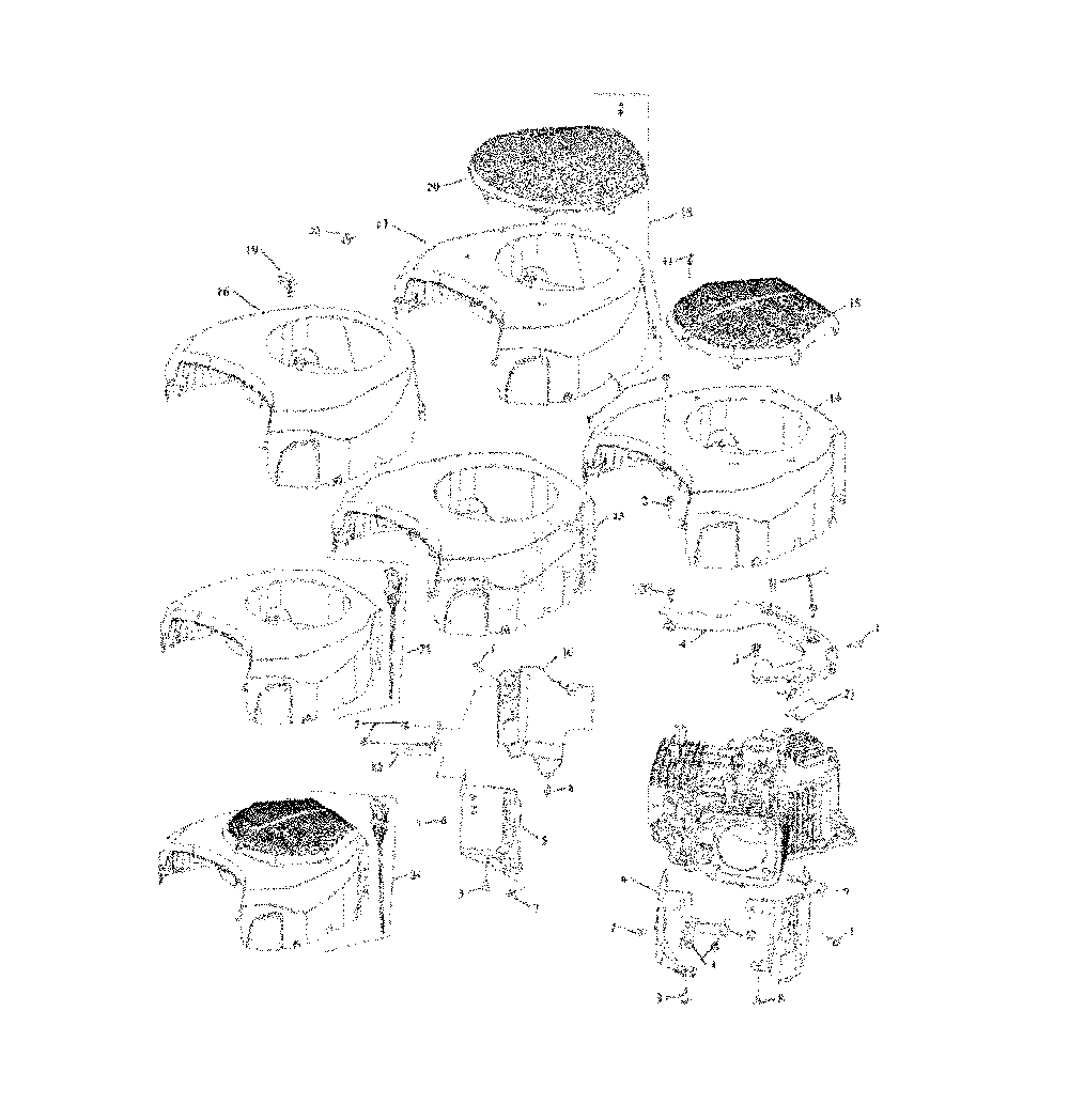 Blower housing Diagram and Parts List for CMXGRAM1130045  Craftsman Lawn Tractor
