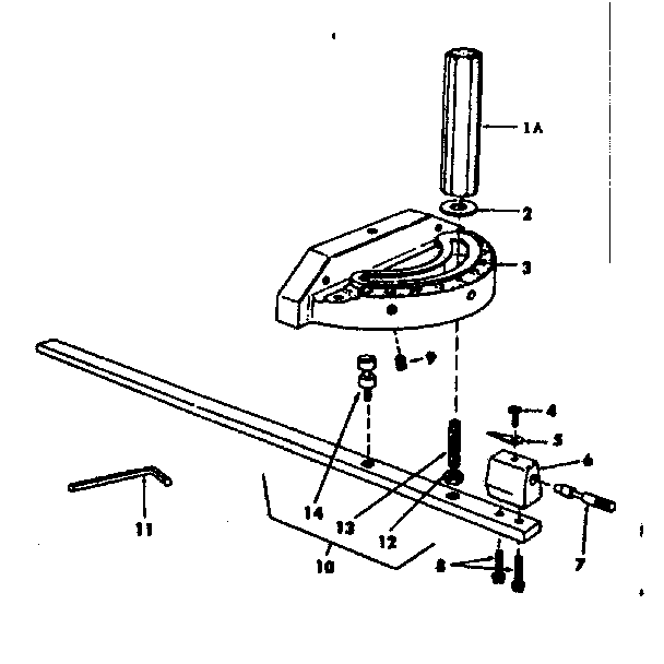 Gauge Assembly Miter Diagram and Parts List for 11329940  Craftsman Saw