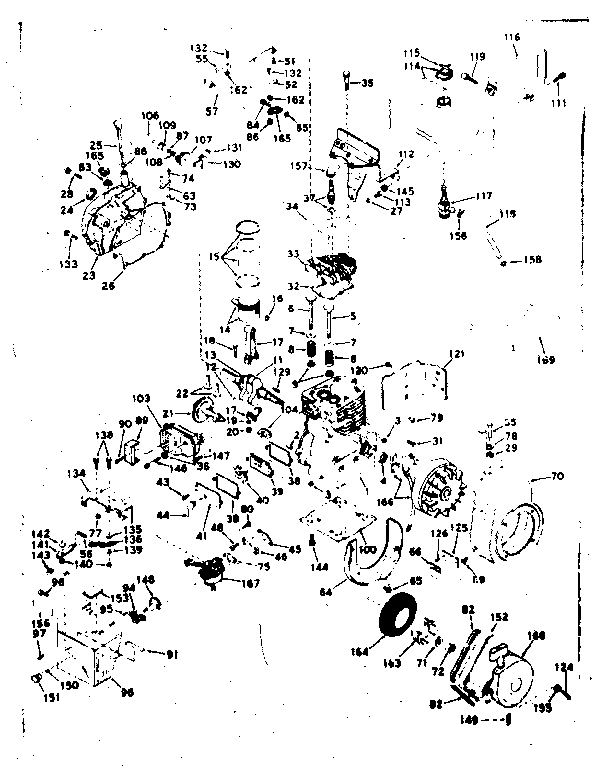 Basic Engine Diagram and Parts List for 143596072  Craftsman Engine