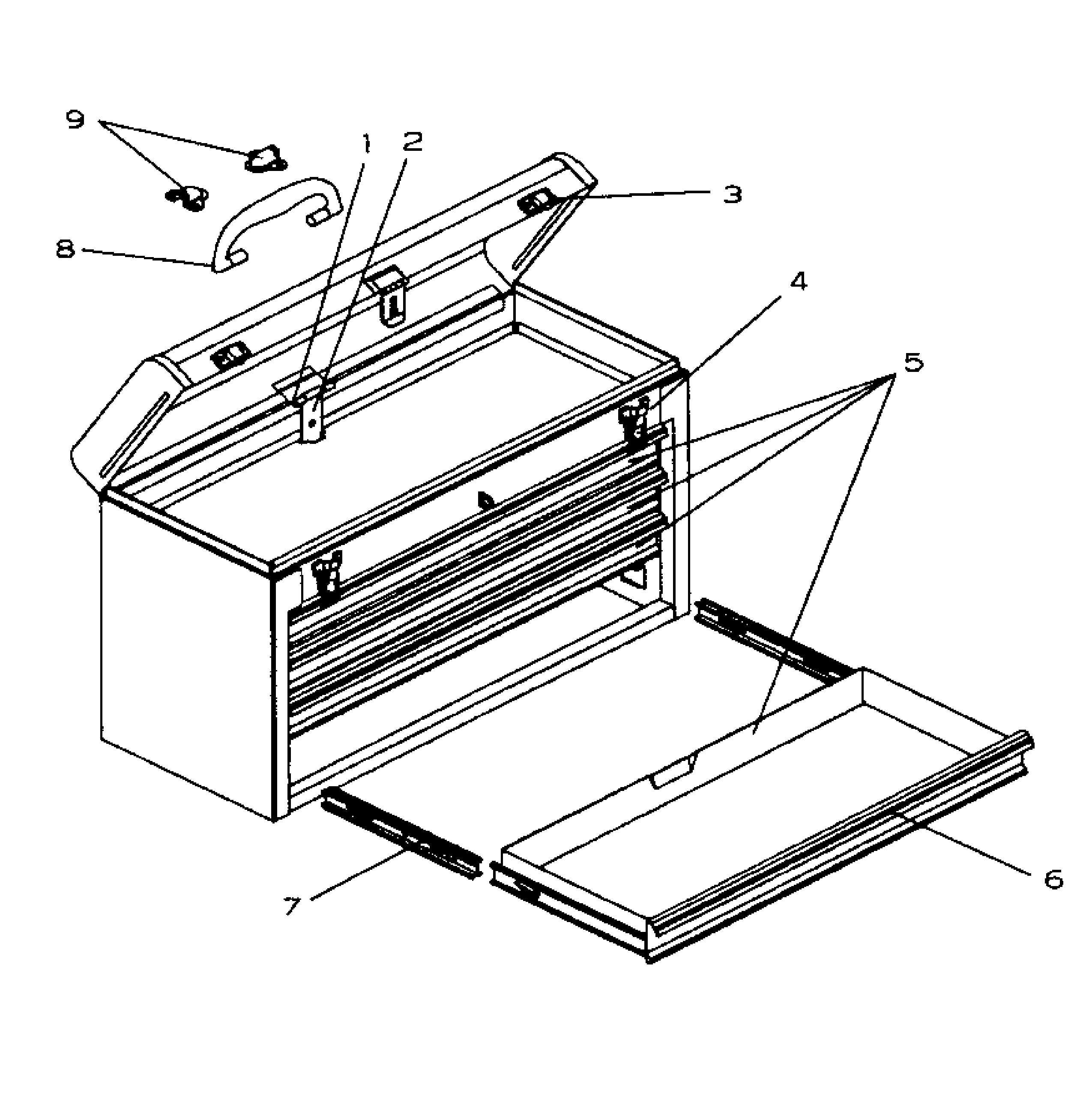Tool Chest Diagram and Parts List for 706654270-2012  Craftsman Tool Stand & Cart