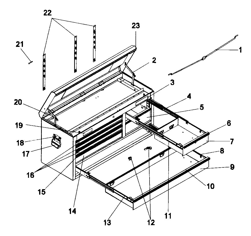 Tool Chest Diagram and Parts List for 706956721  Craftsman Tool Stand & Cart