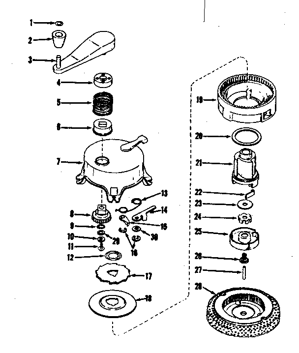 Ratchet Self Starter No. 590356 Diagram and Parts List for 143104090  Craftsman Engine