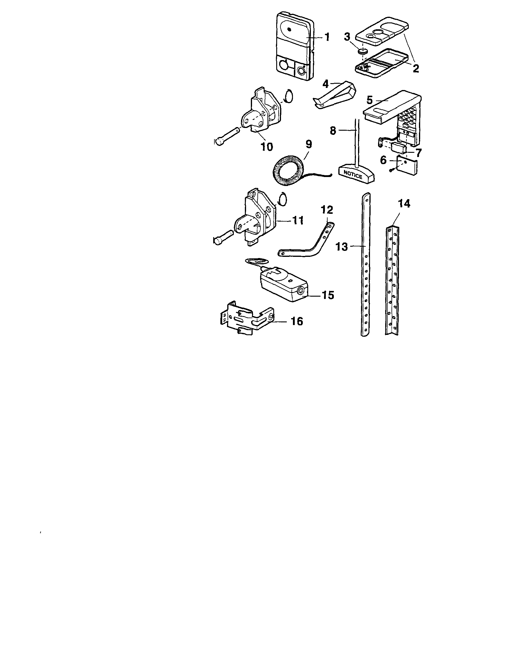 Accessories Parts Diagram and Parts List for 13953985D  Craftsman Garage Door Opener