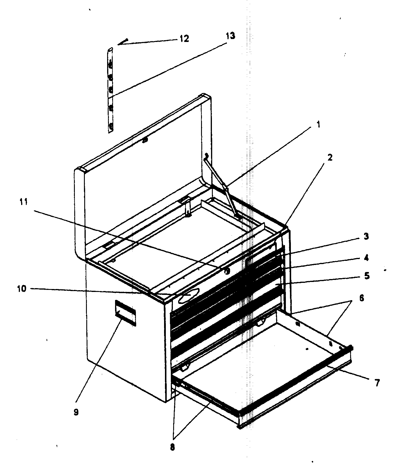 Cabinet Parts Diagram and Parts List for 706592420  Craftsman Tool Stand & Cart