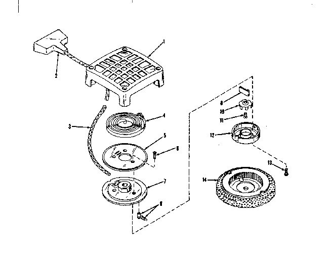 Rewind Starter No. 29415 Diagram and Parts List for 14324251  Craftsman Engine