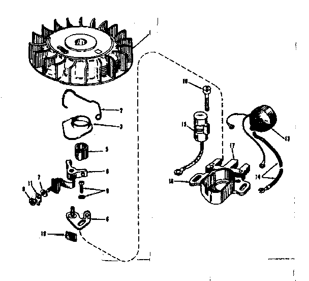 Magneto No. 610667 Diagram and Parts List for 143521091  Craftsman Engine