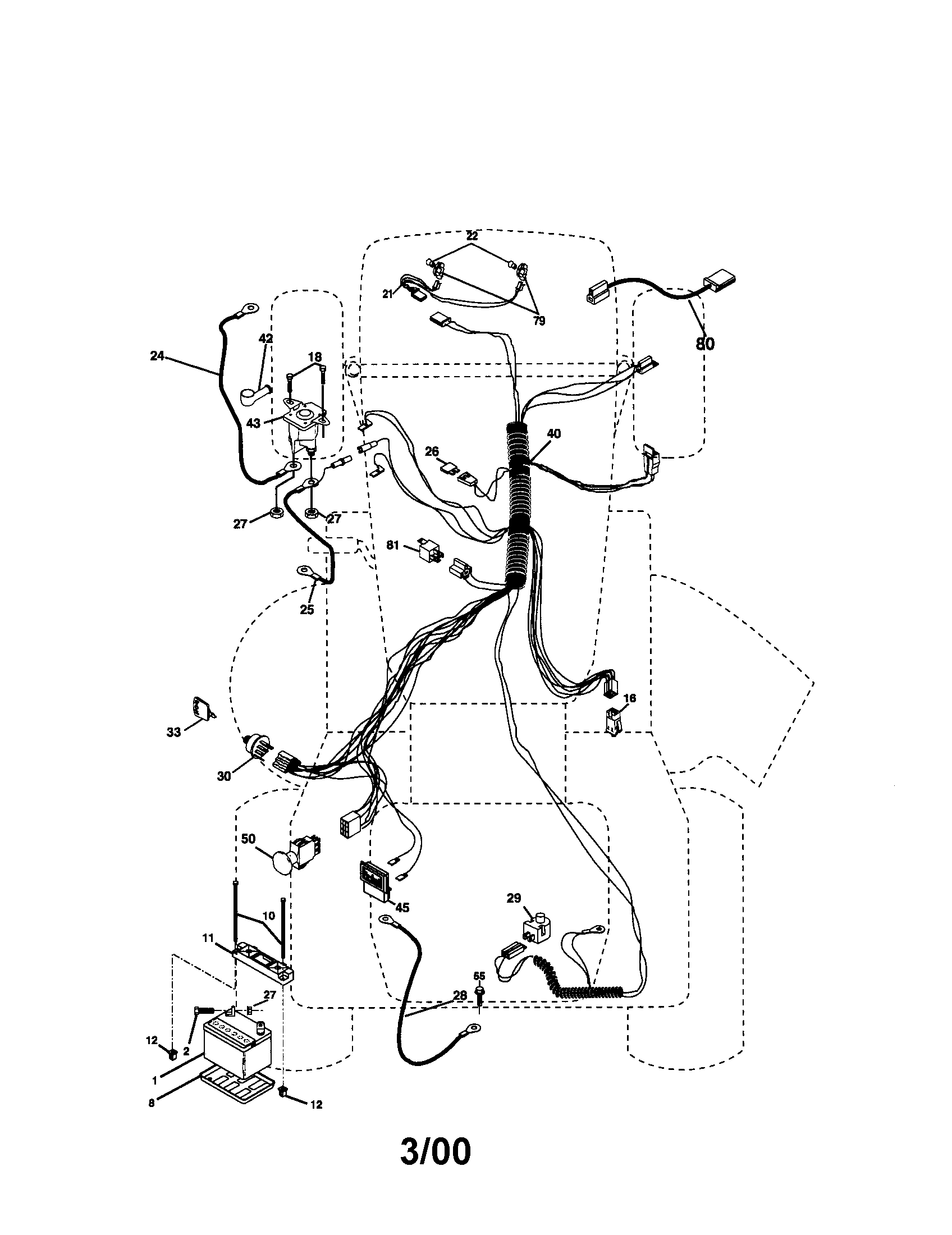 Electrical Diagram and Parts List for 917272160  Craftsman Lawn Tractor