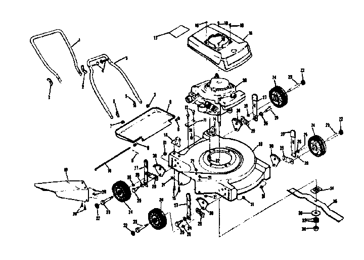 Replacement Parts Diagram and Parts List for 13190220  Craftsman Lawn Mower