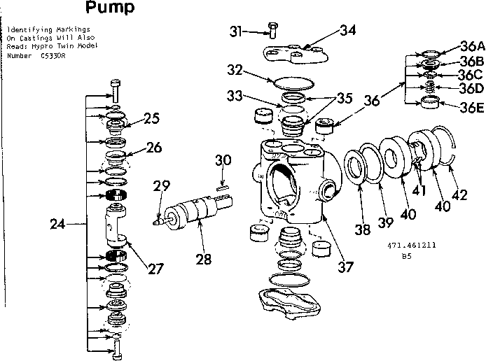 Pump Diagram and Parts List for 471461211  Craftsman Pressure Washer